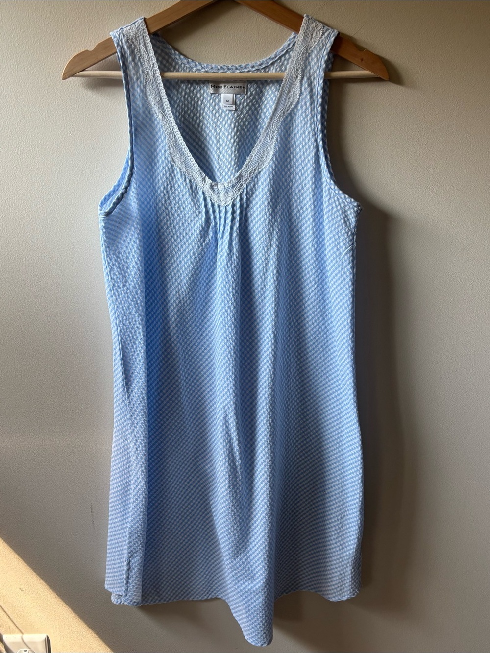 Miss Elaine Blue and White Gingham Mini Dress